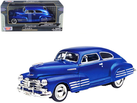 1948 Chevrolet Aerosedan Fleetline Blue 1/24 Diecast Model Car by Motormax-0