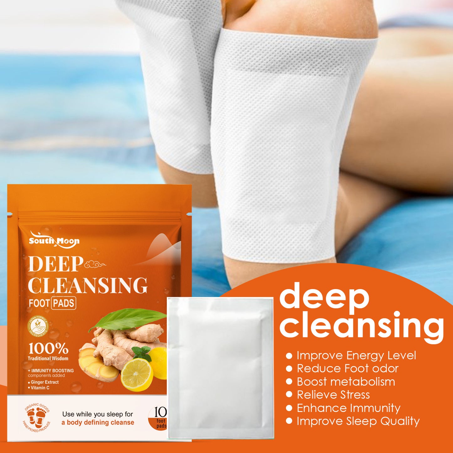 South Moon Ginger Deep Cleansing Foot Patch To Relieve Gentle Care Of Physical Discomfort Foot Care Patch