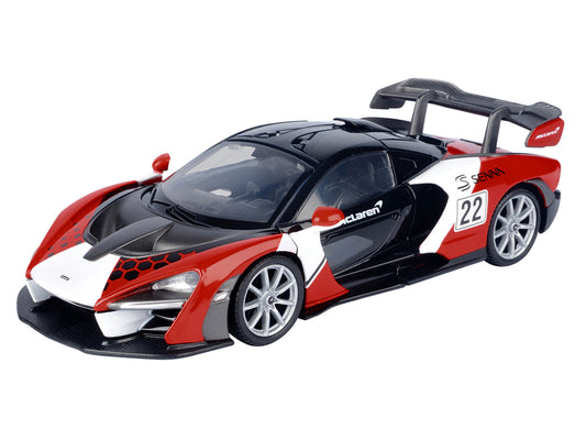McLaren Senna #22 Black with Red and White Graphics "GT Racing" Series 1/24 Diecast Model Car by Motormax-0