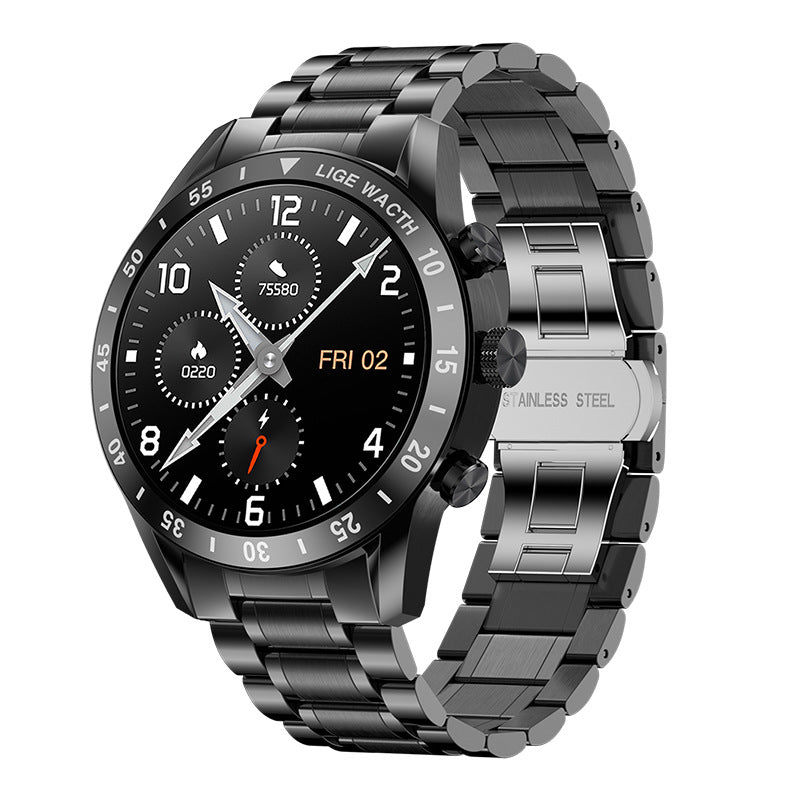 eprolo Bluetooth call smart watch with pedometer, multifunctional features, and waterproof design for men.
