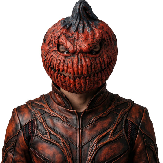 ClaudiaG Home Halloween pumpkin mask decoration with carved face design, perfect for spooky holiday decor.