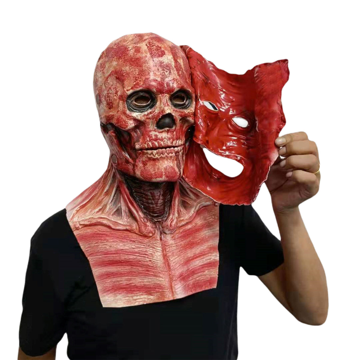 ClaudiaG Home Halloween horror mask headgear with frightening design and detailed features for spooky costumes.