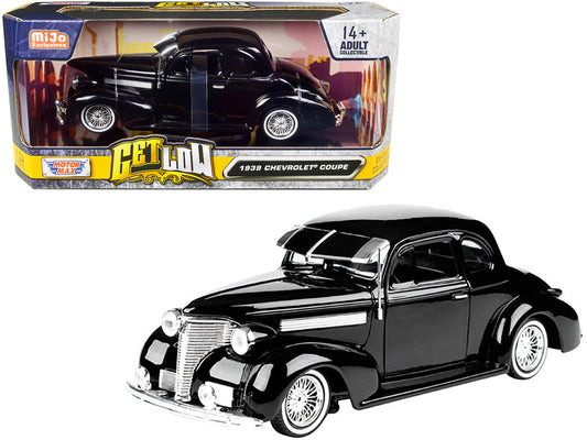 1939 Chevrolet Coupe Lowrider Black "Get Low" Series 1/24 Diecast Model Car by Motormax-0