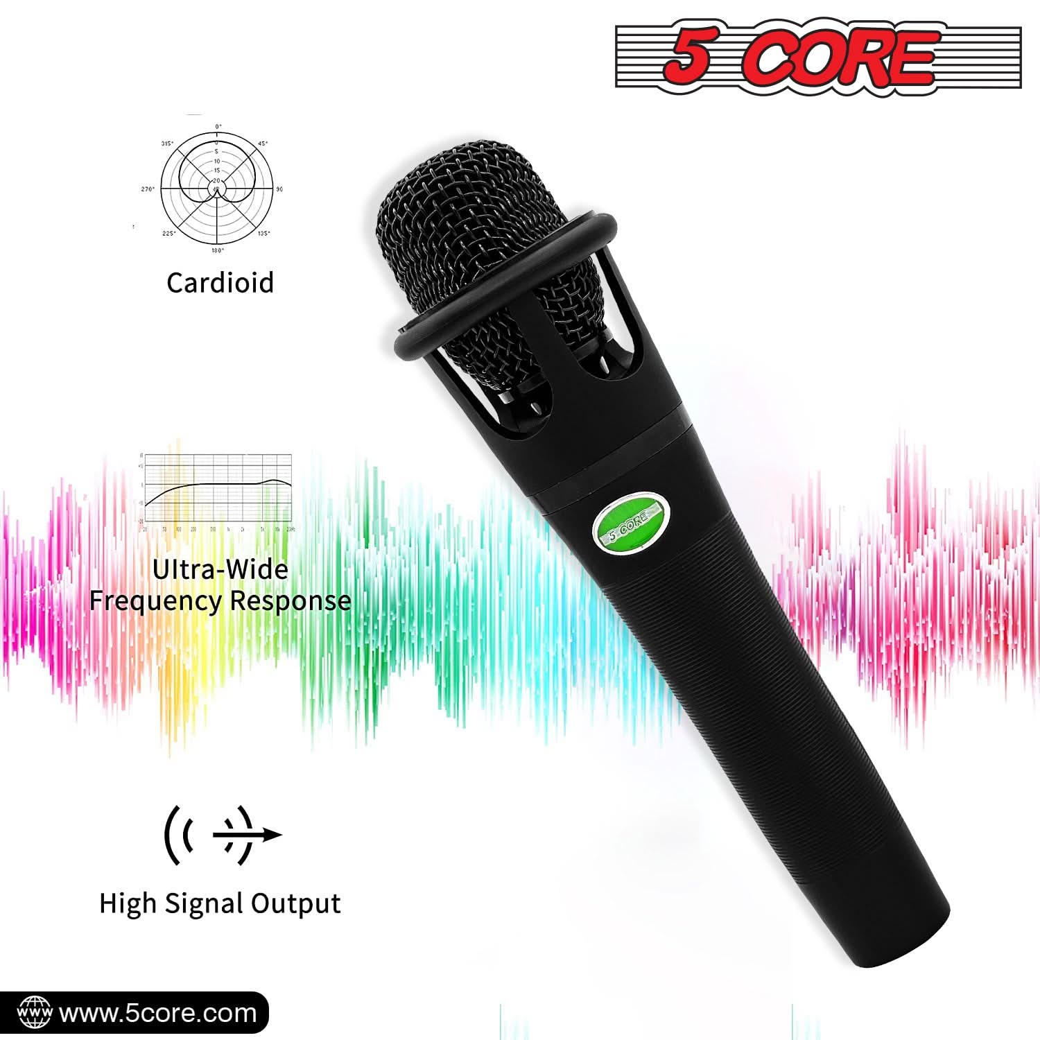 5Core XLR Microphone Dynamic Mic Karaoke Singing Studio Mics Handheld Microfono-4