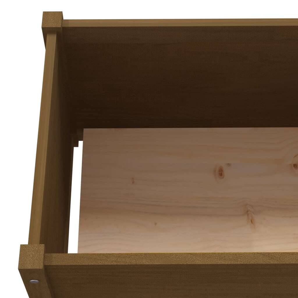 Honey brown solid wood pine garden planter from American Smart, 59.1x19.7x19.7 inches, ideal for outdoor gardening displays.