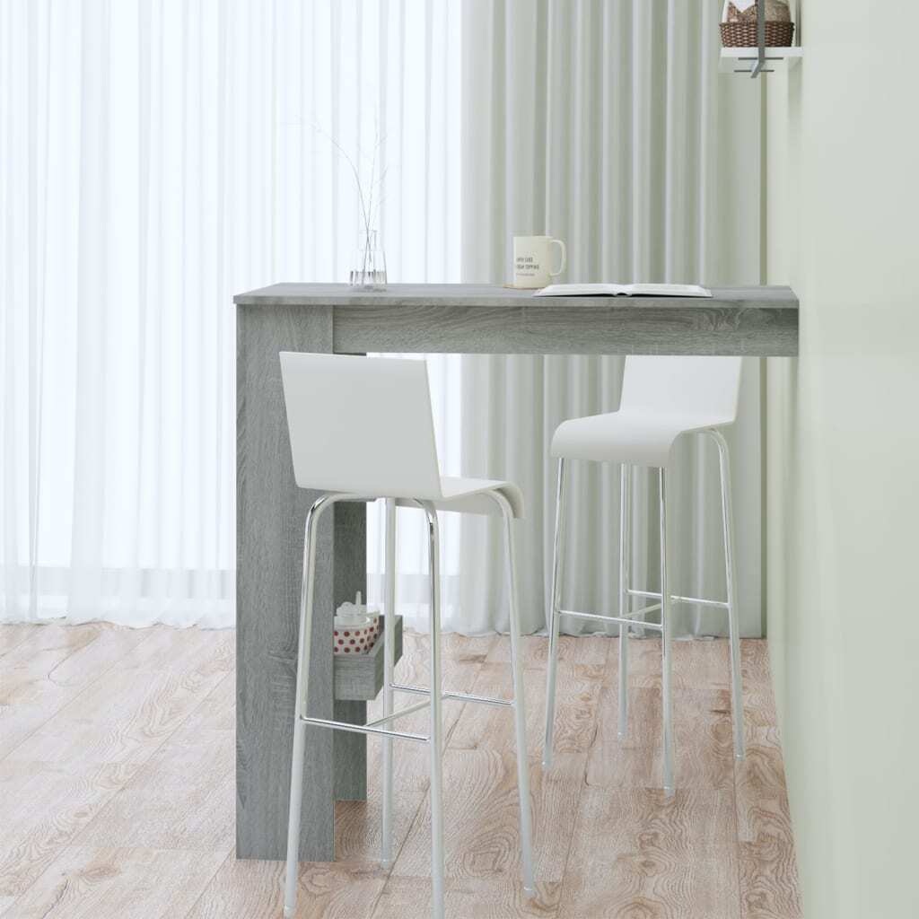 Wall Bar Table Grey Sonoma Engineered Wood Medium Bar Table