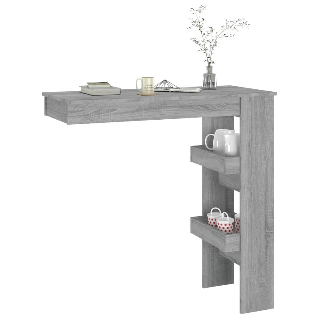 Wall Bar Table Grey Sonoma Engineered Wood Medium Bar Table