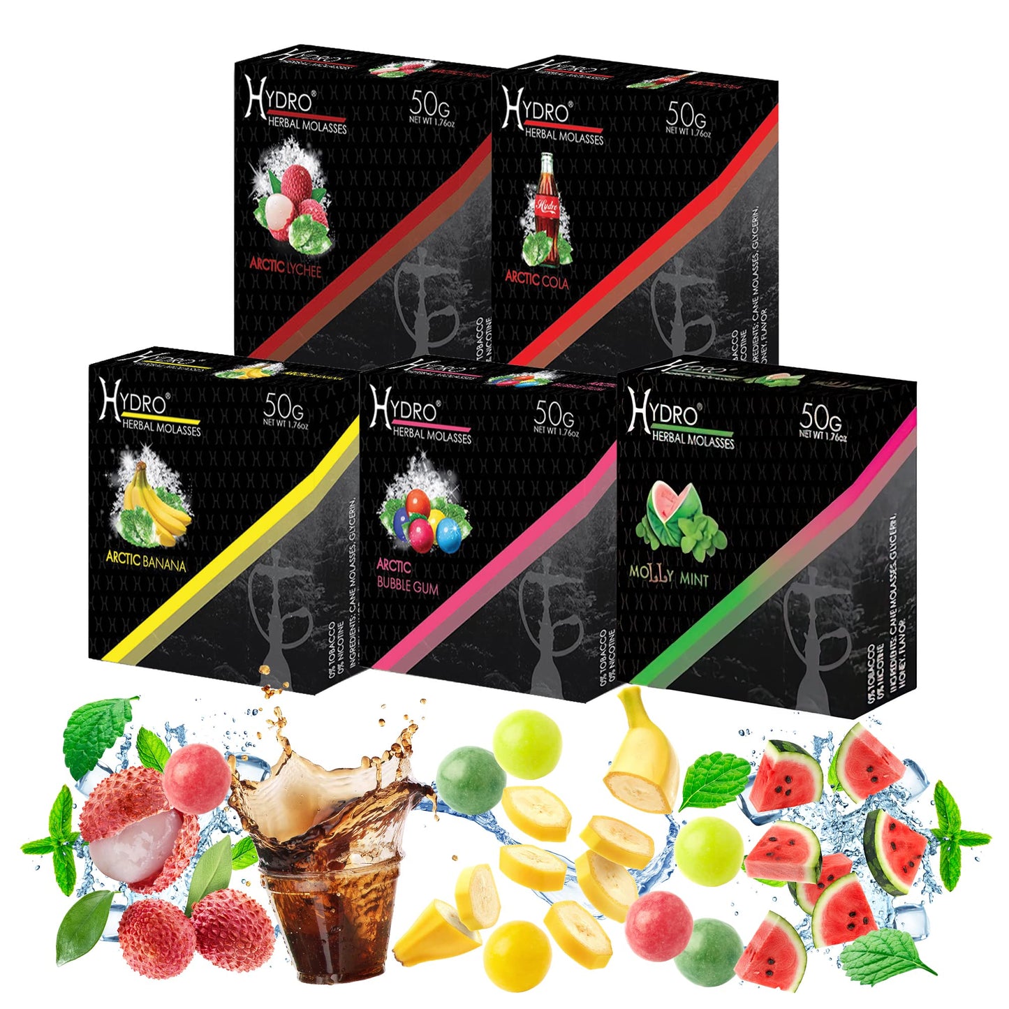 100-tobacco-and-nicotine-free-premium-hydro-herbal-hookah-shisha-molasses-flavor-lot-of-12