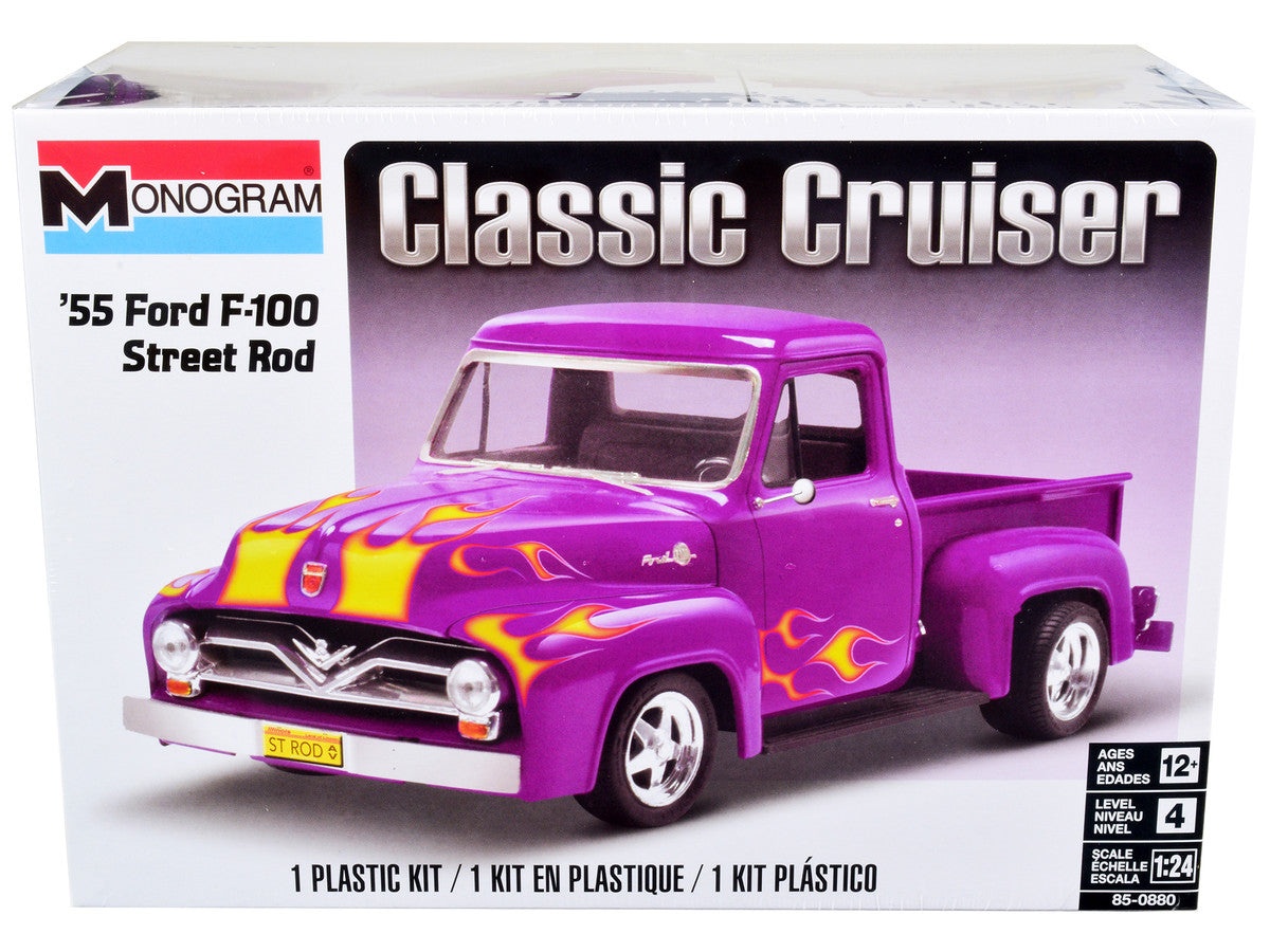 Level 4 Model Kit 1955 Ford F-100 Street Rod Pickup Truck "Classic Cruiser" 1/24 Scale Model by Revell-0