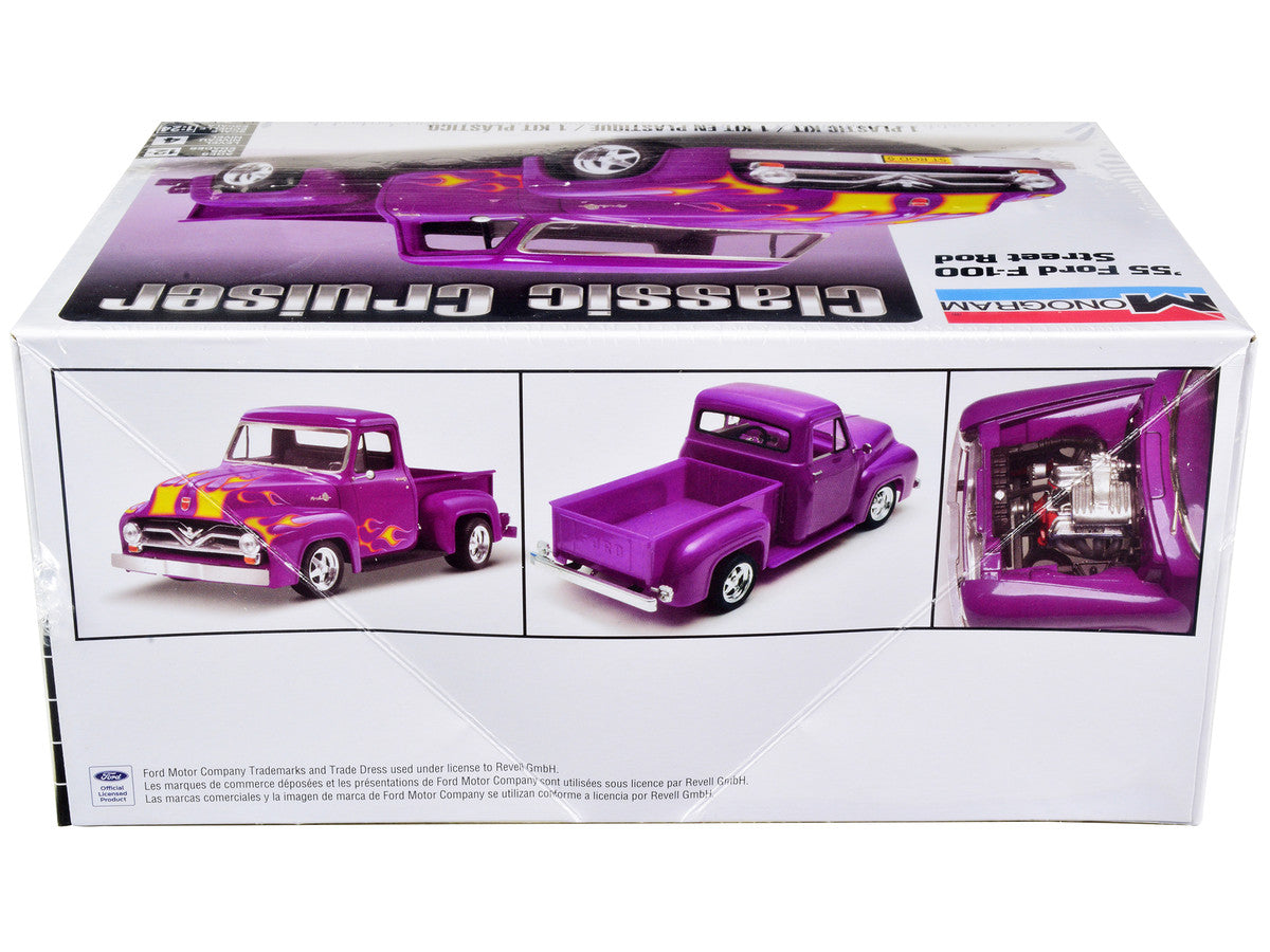Level 4 Model Kit 1955 Ford F-100 Street Rod Pickup Truck "Classic Cruiser" 1/24 Scale Model by Revell-1