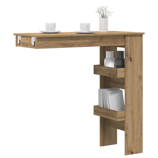 Wall Bar Table Artisan Oak Engineered Wood Medium Wall Bar Table