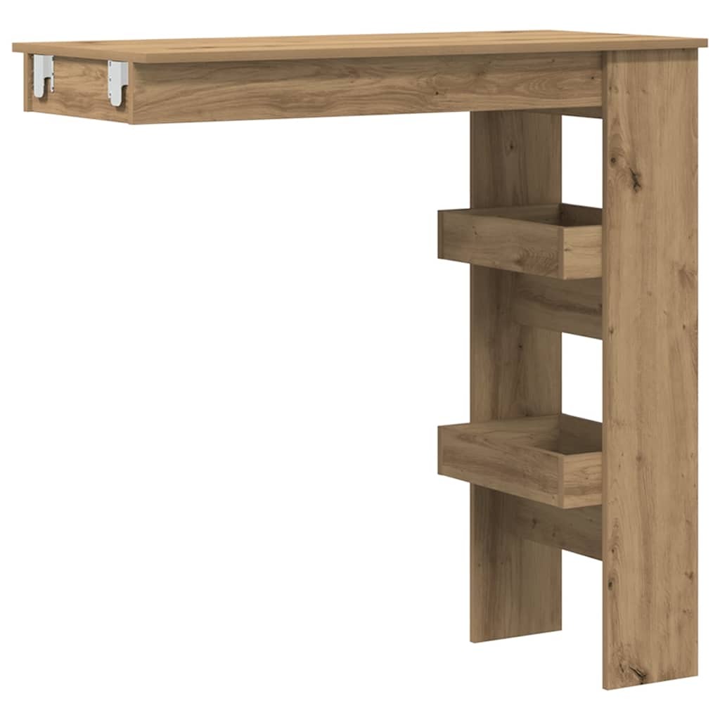 Wall Bar Table Artisan Oak Engineered Wood Medium Wall Bar Table