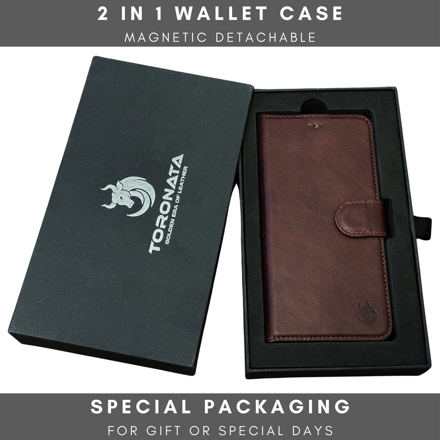 Vegas Premium Leather iPhone 15 Pro Wallet Case with MagSafe | Detachable RFID Blocking Luxury Wallet
