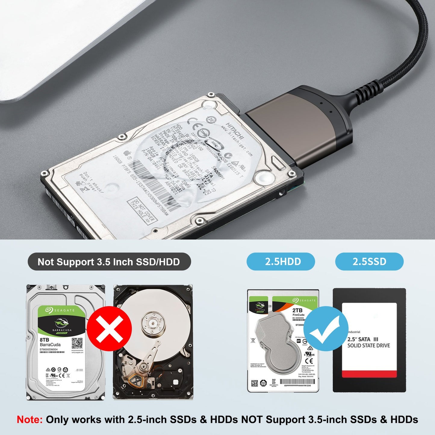 USB 3.0 to SATA Easy Drive Cable Serial Hard Disk 2.5-inch Mobile Hard Disk Adapter Cable USB Aluminum Alloy Shell