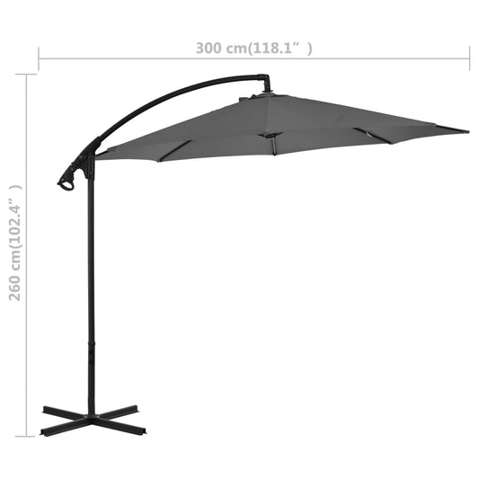 vidaXL Cantilever Umbrella Parasol Outdoor Umbrella Garden Sunshade Steel-0