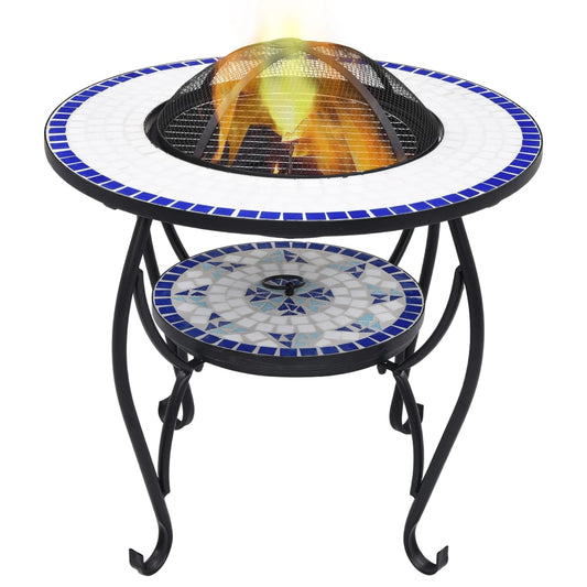 vidaXL Fire Pit Table Fireplace for Camping Picnic Outdoor Firebowl Ceramic-0