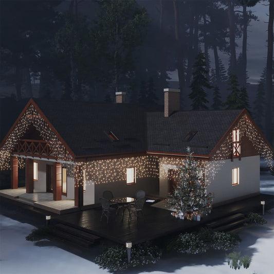 vidaXL Christmas Lighting Outdoor Xmas LED Curtain Icicle Lights with 8 Models-0