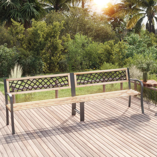 vidaXL Outdoor Patio Bench Outdoor Garden Bench with Backrest Armrests Wood-0
