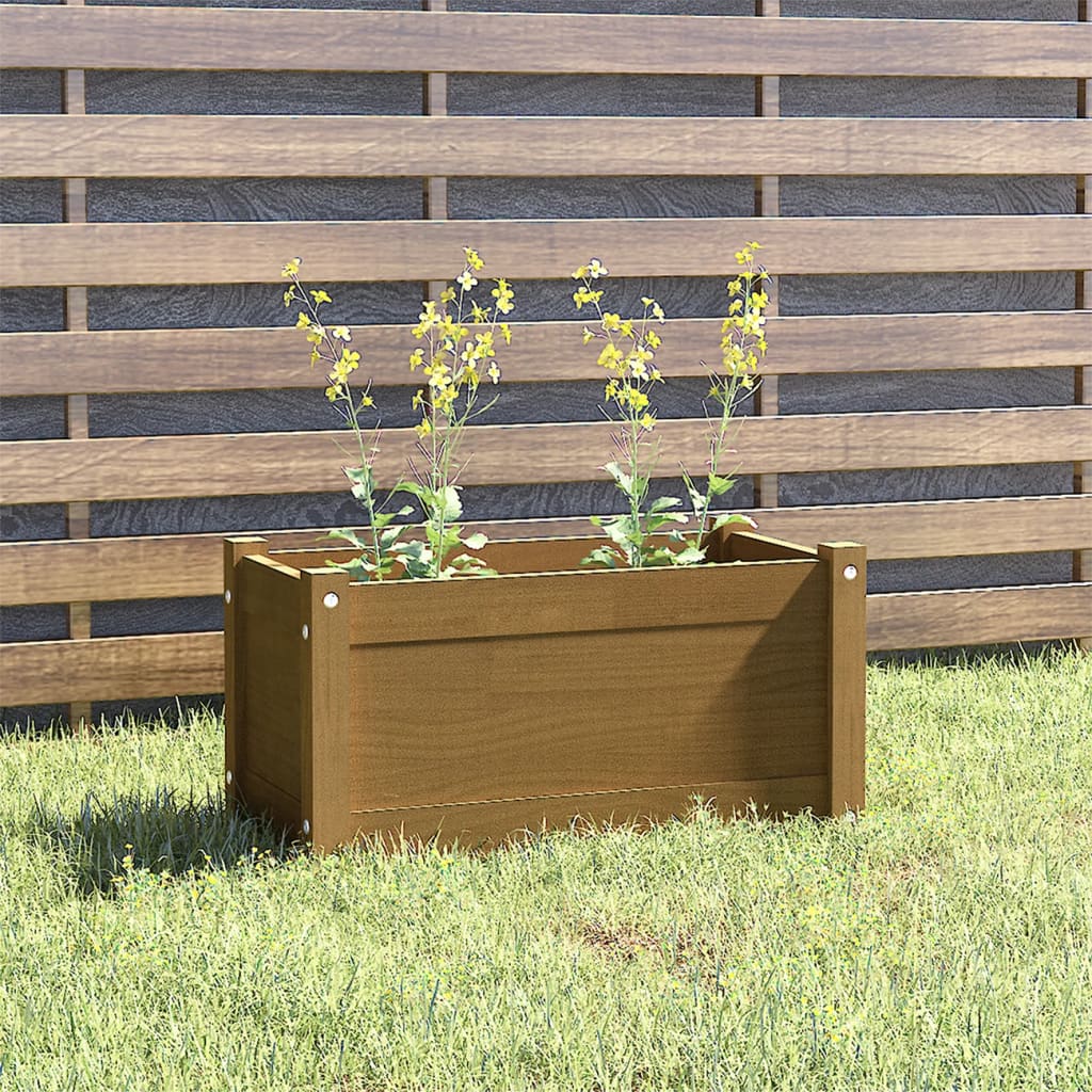 vidaXL Planter Decorative Patio Outdoor Plant Pot Flower Box Solid Wood Pine-10