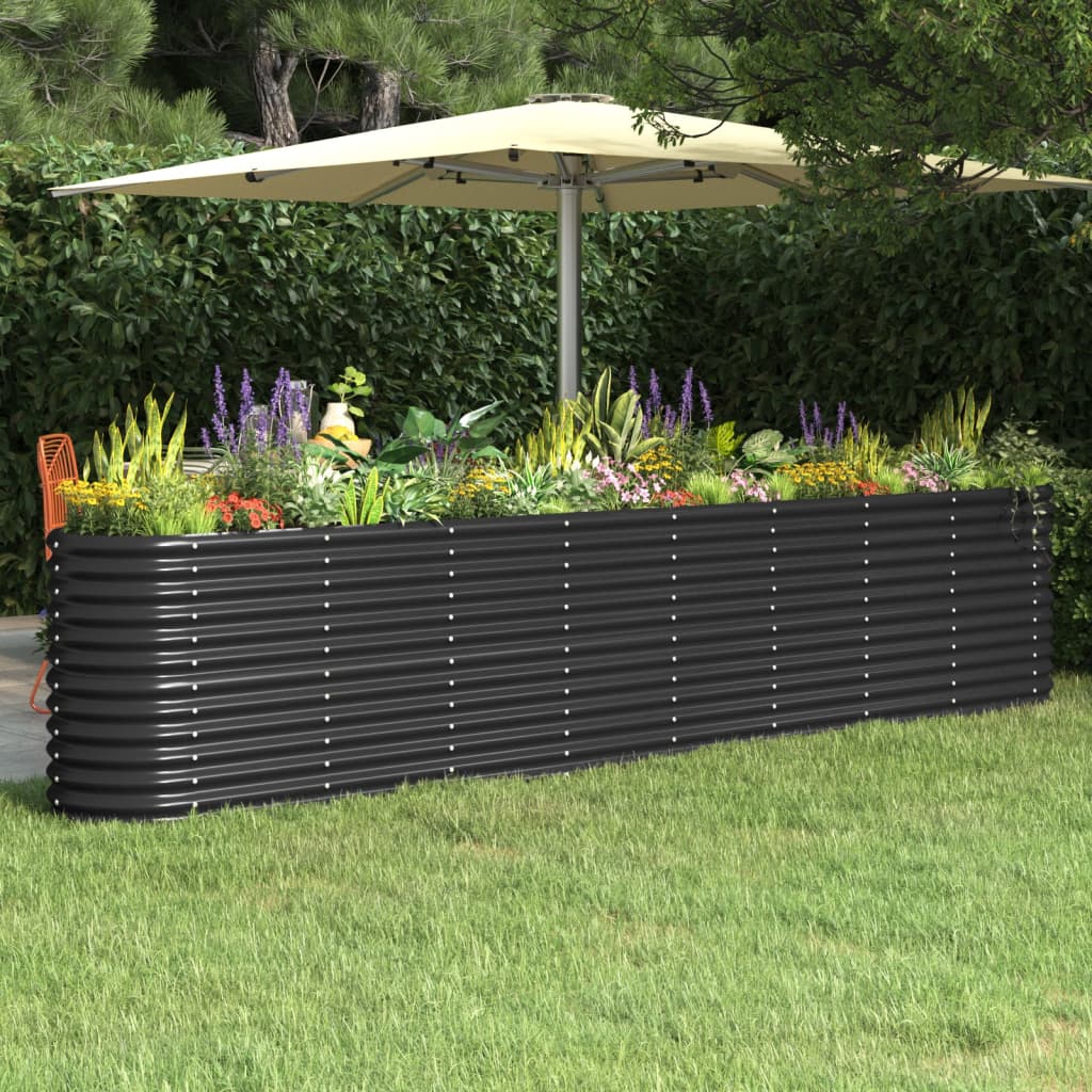 vidaXL Garden Raised Bed Patio Outdoor Raised Planter Box Powder-coated Steel-5