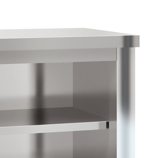 vidaXL Kitchen Wall Cabinet with Shelf Storage Restaurant Stainless Steel-0