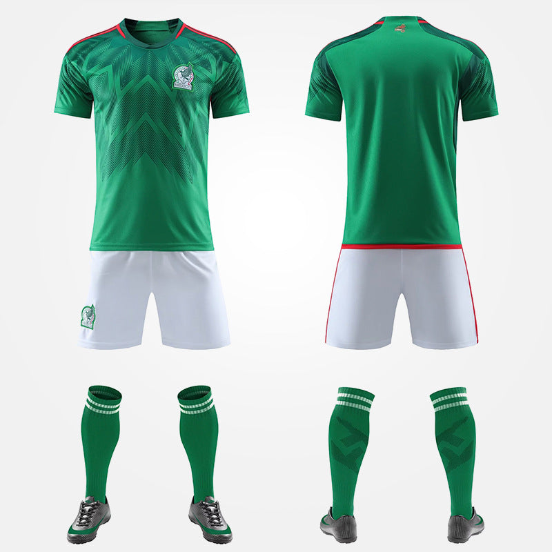 World Cup Qatar Football Shirt Set National Team Kit Mexico Belgium Croatia Home Away Boys and Girls