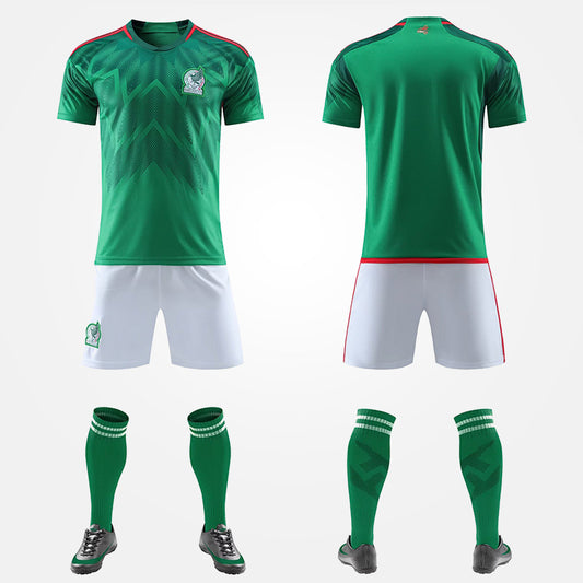 World Cup Qatar Football Shirt Set National Team Kit Mexico Belgium Croatia Home Away Boys and Girls