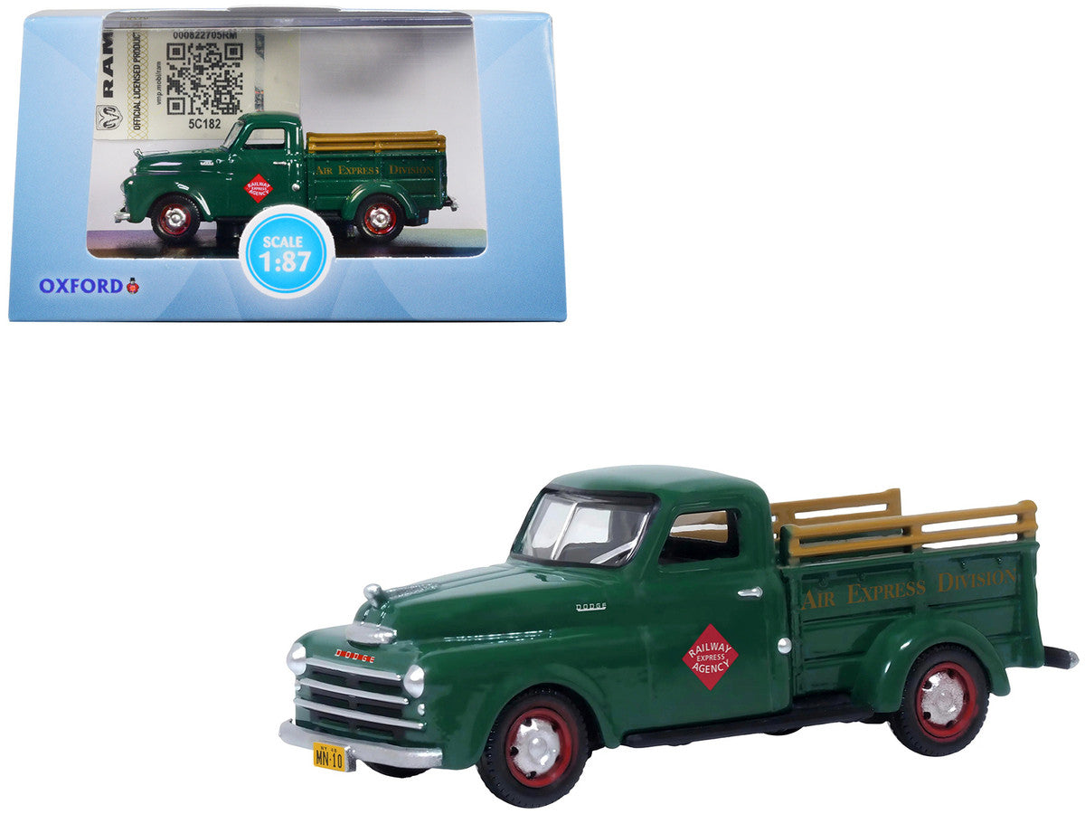 1948 Dodge B-1B Pickup Truck Green "Railway Express Agency" 1/87 (HO) Scale Diecast Model Car by Oxford Diecast-3