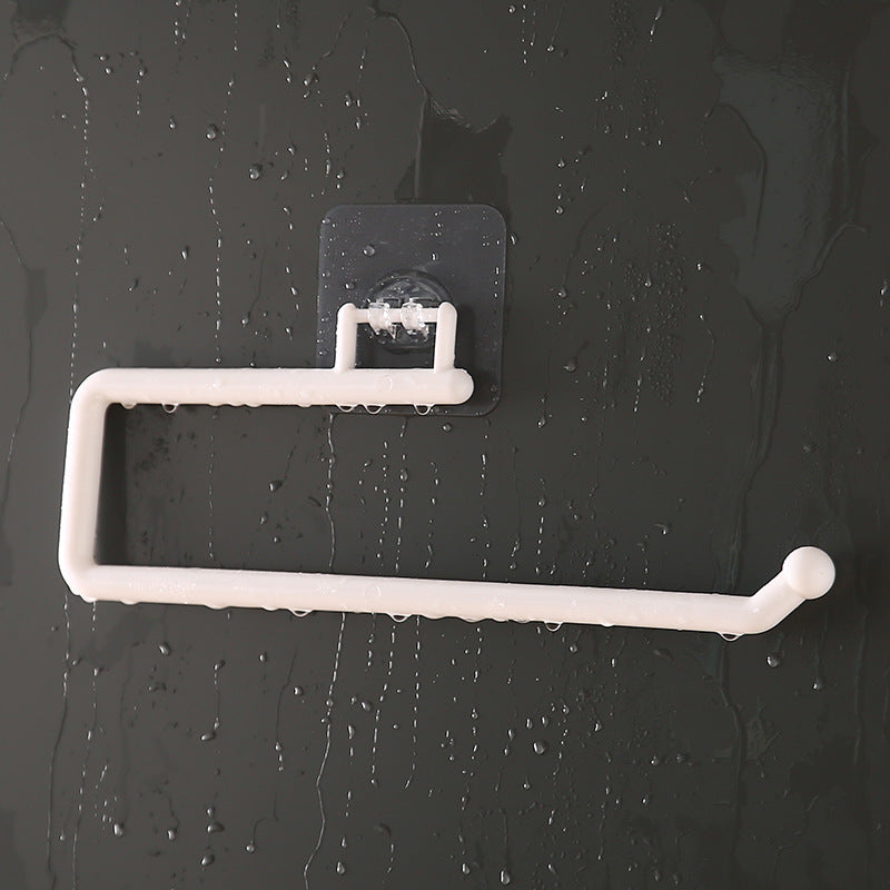 Punch-Free Kitchen Special Paper Towel Rack Roll Paper Rack Hanger Plastic Wrap Storage Rack Toilet Paper Hook Rag Holder