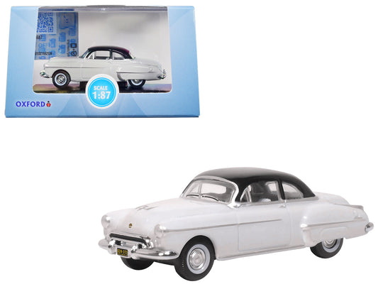 1950 Oldsmobile Rocket 88 Coupe Marol Gray with Black Top 1/87 (HO) Scale Diecast Model Car by Oxford Diecast-0