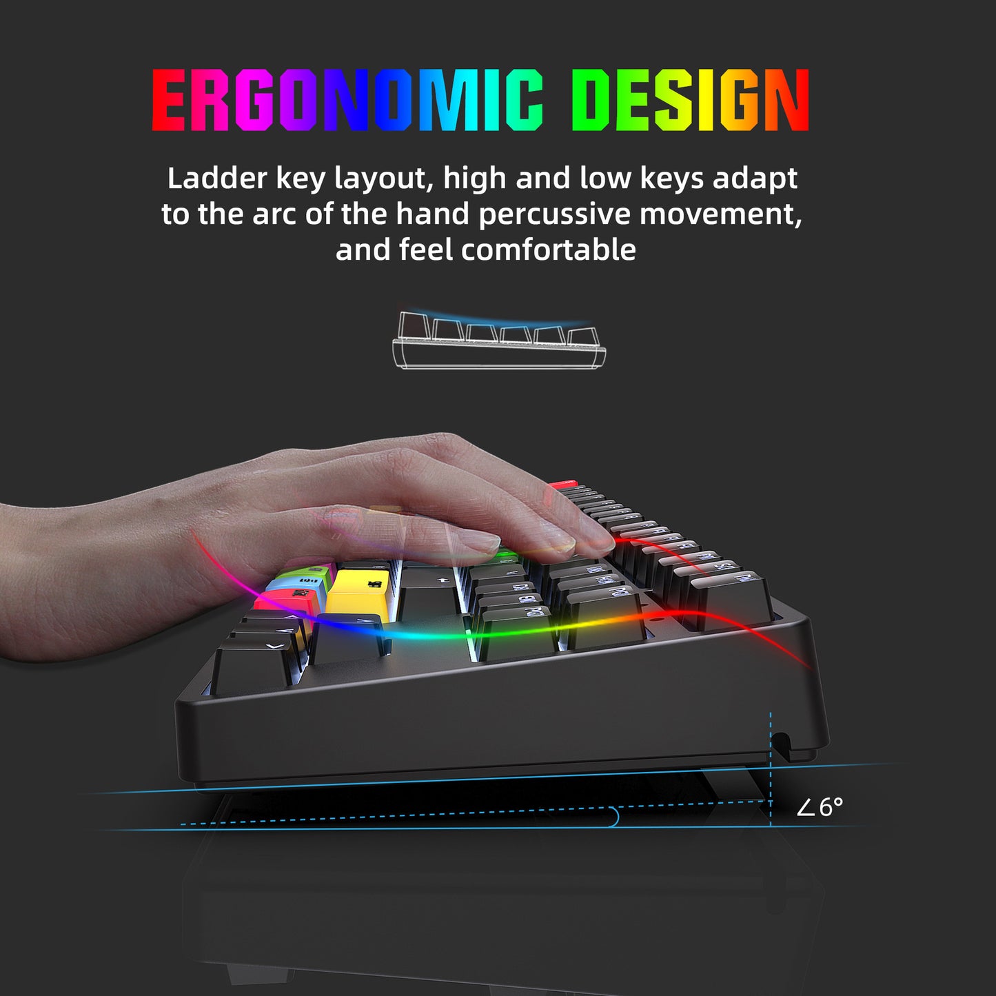 87 key wired mechanical gaming keyboard with red axis for esports and office use, with over 20 types of white light insertable shafts