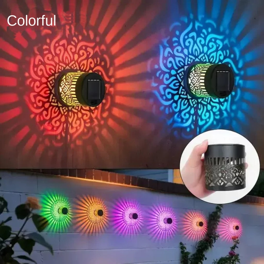 Solar Mandala Sunflower Wall Light Garden Decor Landscape Wall Lamp