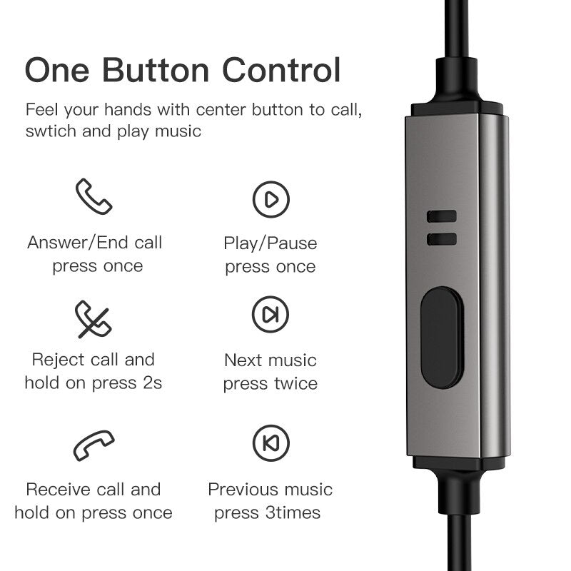 KUULAA Earphones with Microphone Wired Earbuds in Ear Deep Bass 3.5mm Jack for iPhone 6 5 Xiaomi Samsung Huawei Fone De ouvido