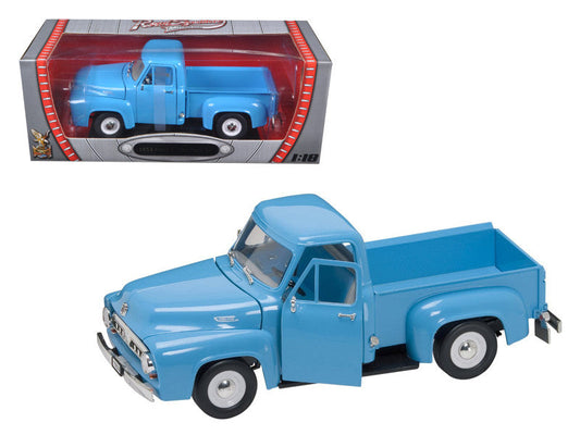 1953 Ford F-100 Pickup Truck Light Blue 1/18 Diecast Model Car by Road Signature-0