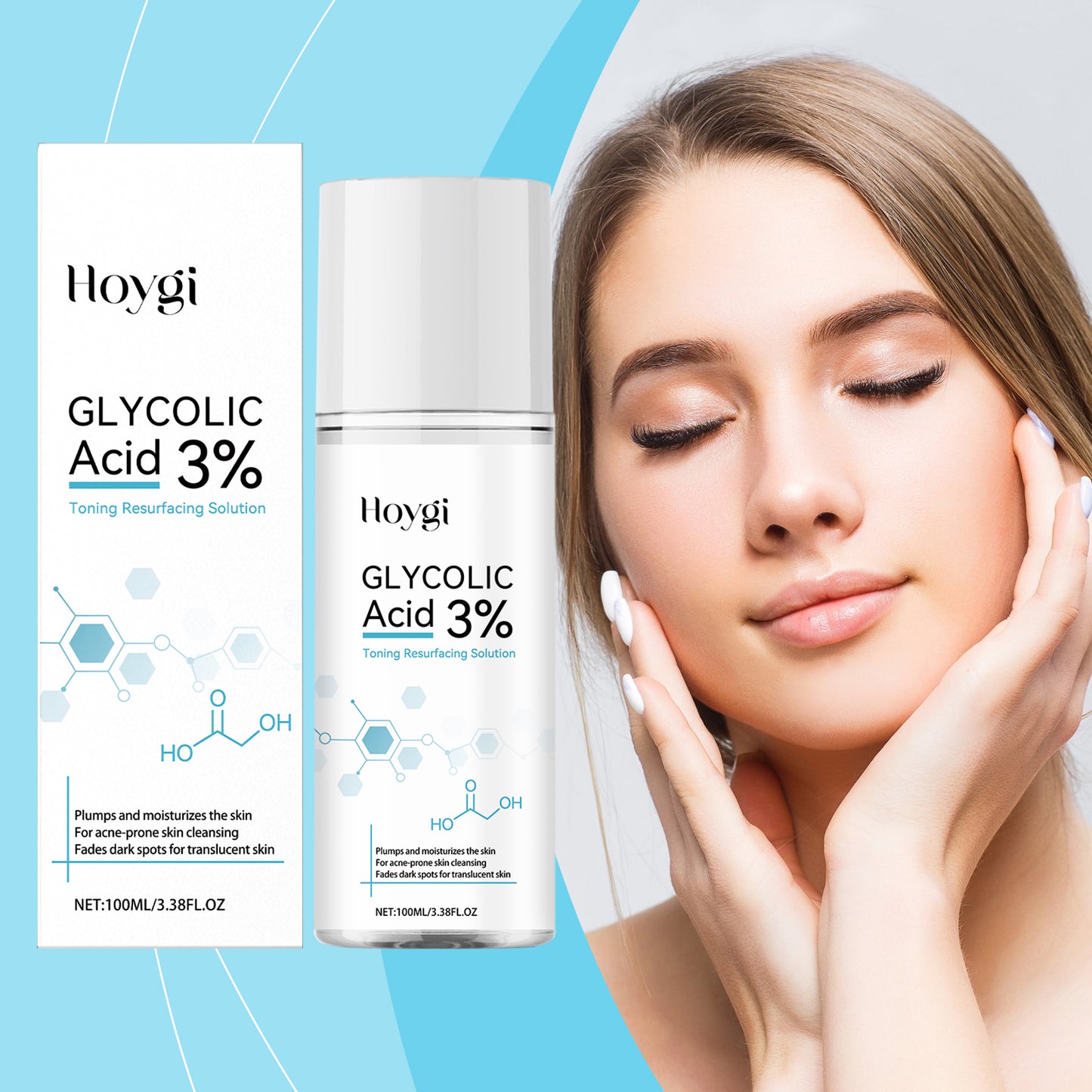 Hoygi Facial Exfoliating Essence Gentle Care Facial Skin Brightening Hydrating Moisturizing Essence