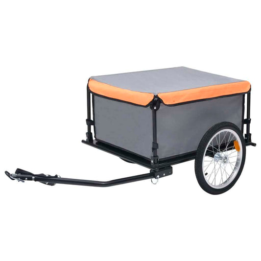 Bike Trailer Gray and Orange 143.3 lb