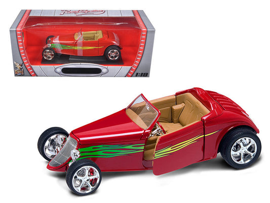 1933 Ford Roadster Red 1/18 Diecast Car by Road Signature-0