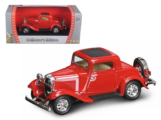 1932 Ford 3-Window Coupe Red 1/43 Diecast Model Car by Road Signature-0