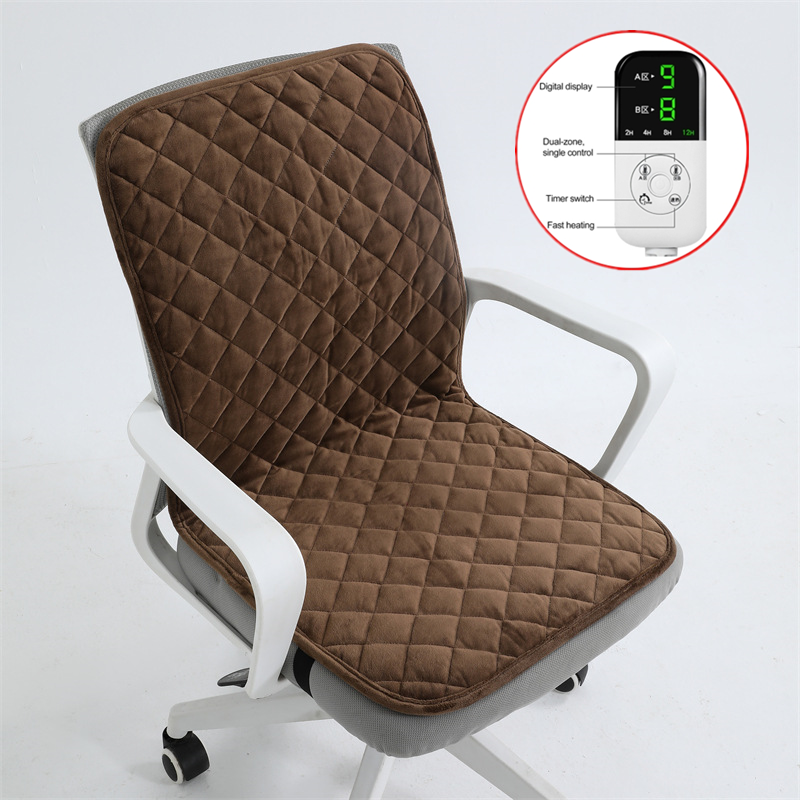eprolo heated seat cushion with backrest, electric office chair warmer, 220V, smart timer, and ergonomic design