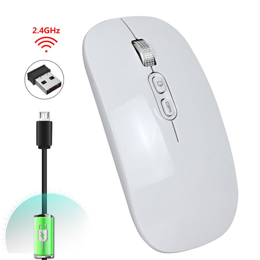 Rechargeable wireless mouse with 2.4G mute and one click return to desktop office mouse with built-in lithium battery
