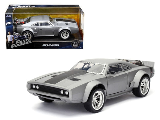 Jada Dom's Ice Charger diecast model car from Fast & Furious F8 movie, detailed 1/24 scale collectible car.