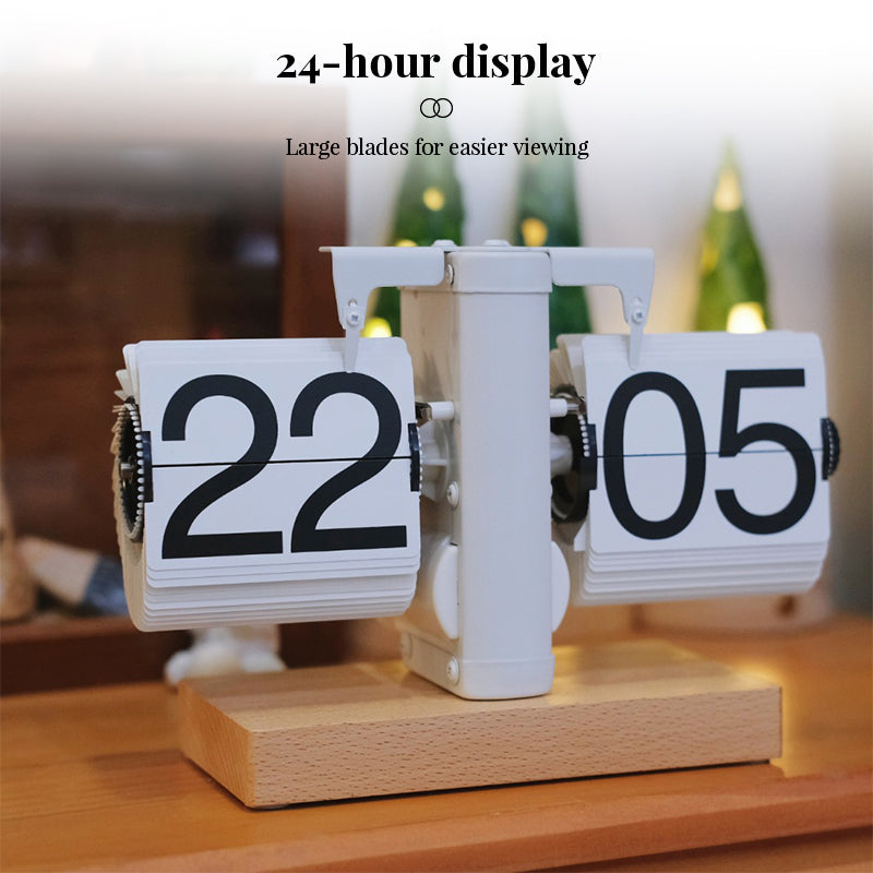 Retro flip digital clock by eprolo, battery-powered mechanical clock with large flip numbers for home or office decor.