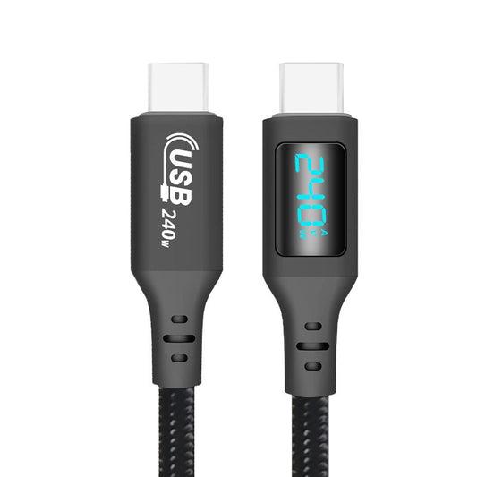 USB 2.0 intelligent digital display 240W monitoring current, voltage, power, ultra fast charging data cable, dual type C