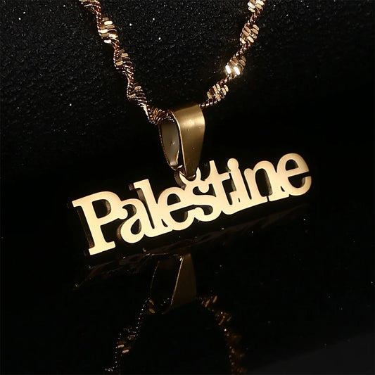 Palestine Vintage Stainless Steel Pendant Chain Necklace Arab African Men's and Women's Fashion Stainless Steel