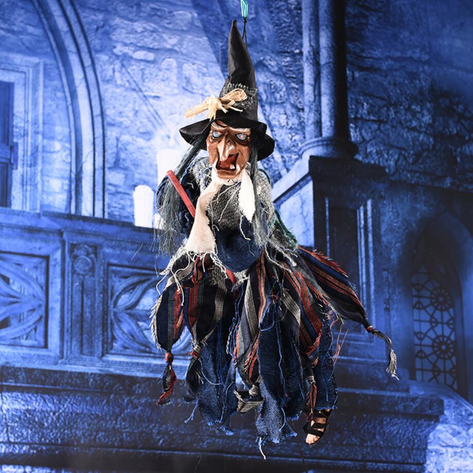 Electric Horror Toys Hanging  Halloween Eyes Glowing Screaming Witch Pendant Ghost