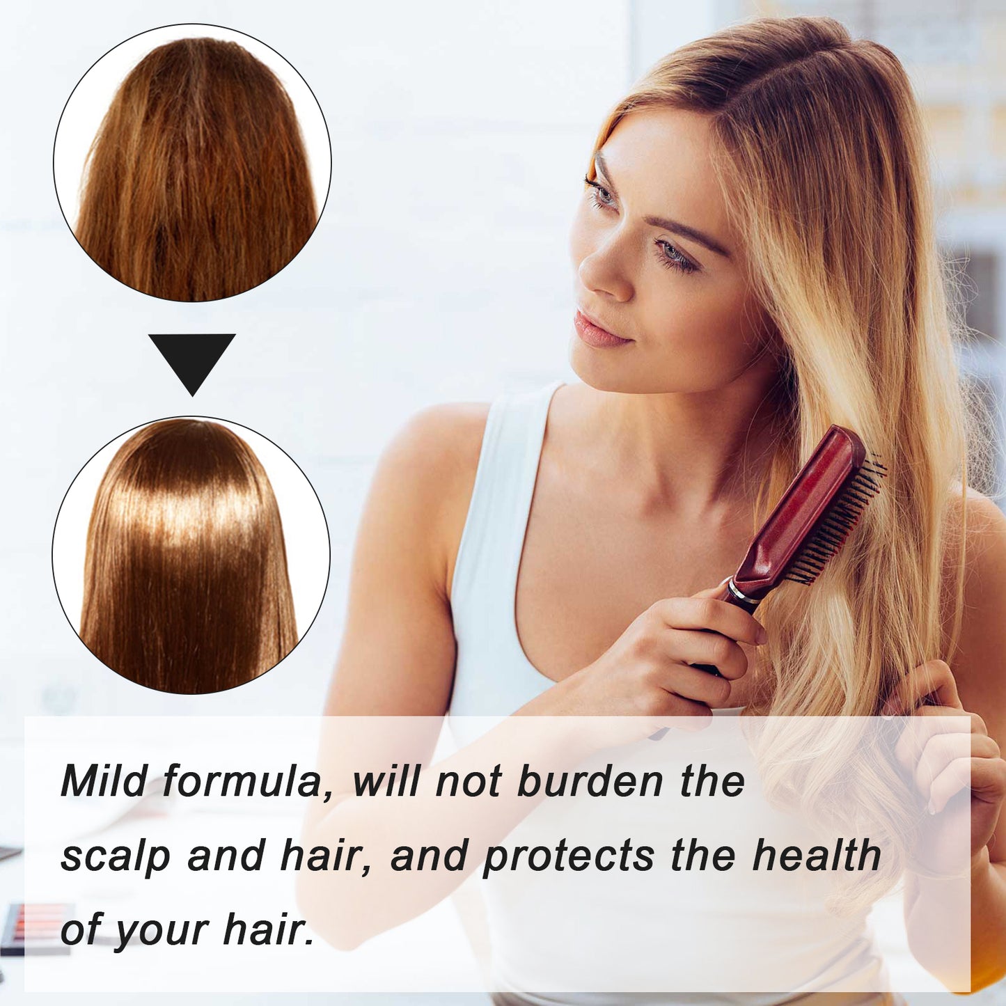 EELHOE Mild Hair Relaxer, Smoothing Dry Hair Smooth Straight Hair Gentle Nourishing Smoothing Treatment Cream