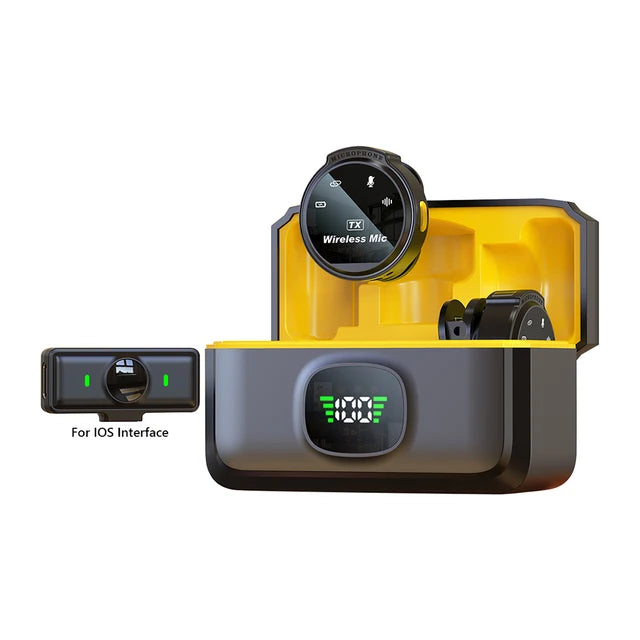 1 To 2 Wireless Lapel Microphone for USB-C /for iOS Camera 50m Range Noise Cancellation 400mAh Battery for Photography Vlog