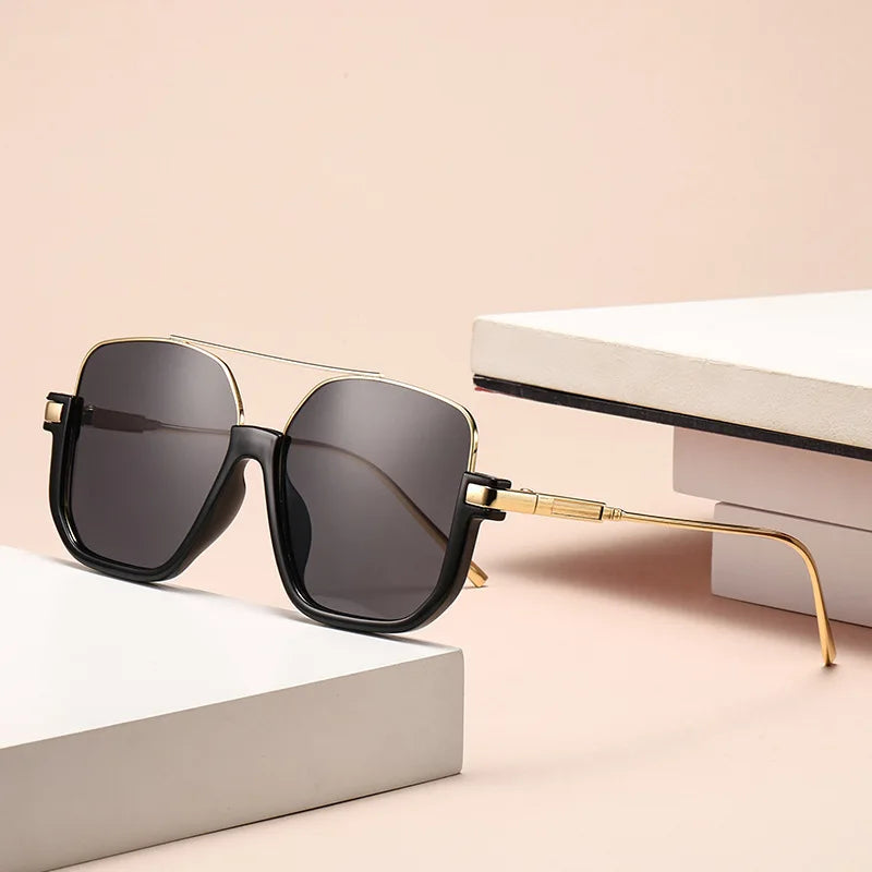 2026 New Man Woman Sun Glasses High Quality UV400 Sunglasses Unisex Double Beam Design Half-Frame Sunnies Fashion Versatile Shade