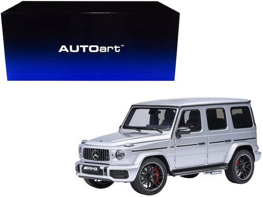2019 Mercedes-Benz AMG G63 model car in iridium silver metallic by Autoart, detailed 1/18 scale Mercedes model.