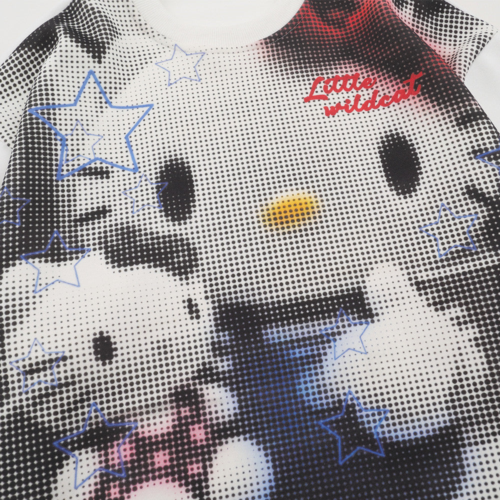 Hello Kitty cartoon digital printed round neck hoodie - American Smart